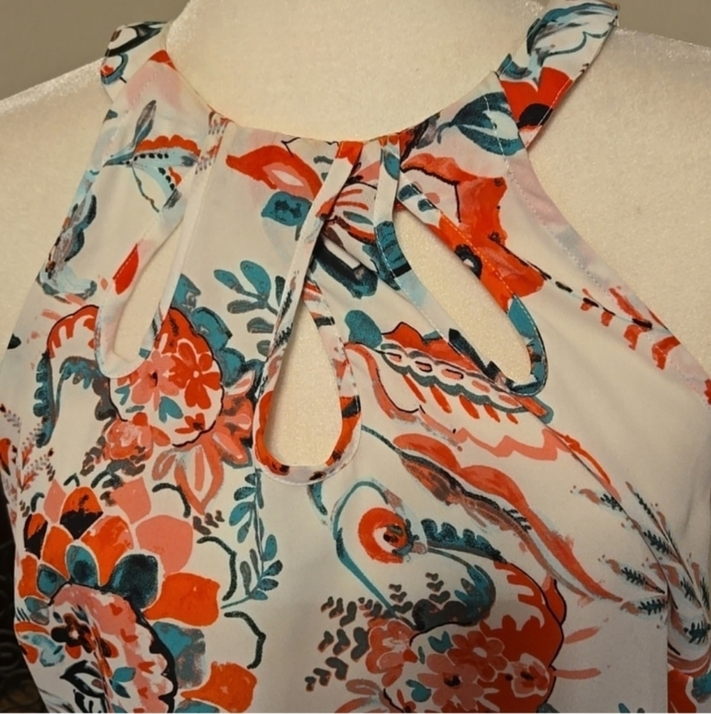 7th Avenue Design Studio Multicolor Floral Top Size Medium - Picture 4 of 7